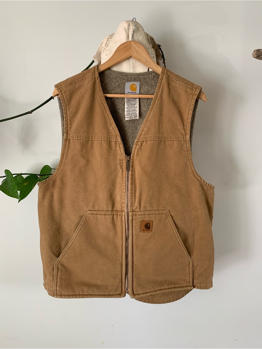 Vintage Carhartt Sherpa Workwear Canvas Vest